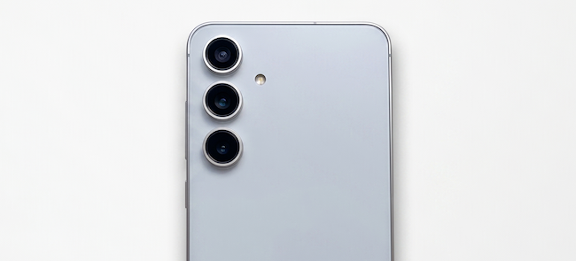 Samsung Galaxy S24 FE triple-camera system on the back of the phone