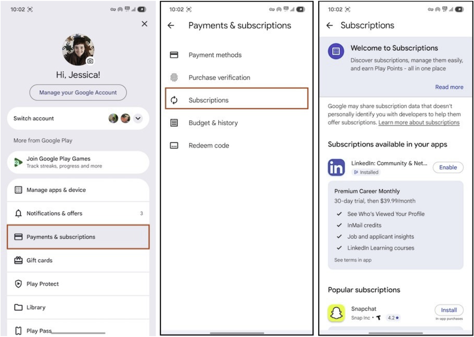 Tap through to your subscriptions to see what you're actively charged for.