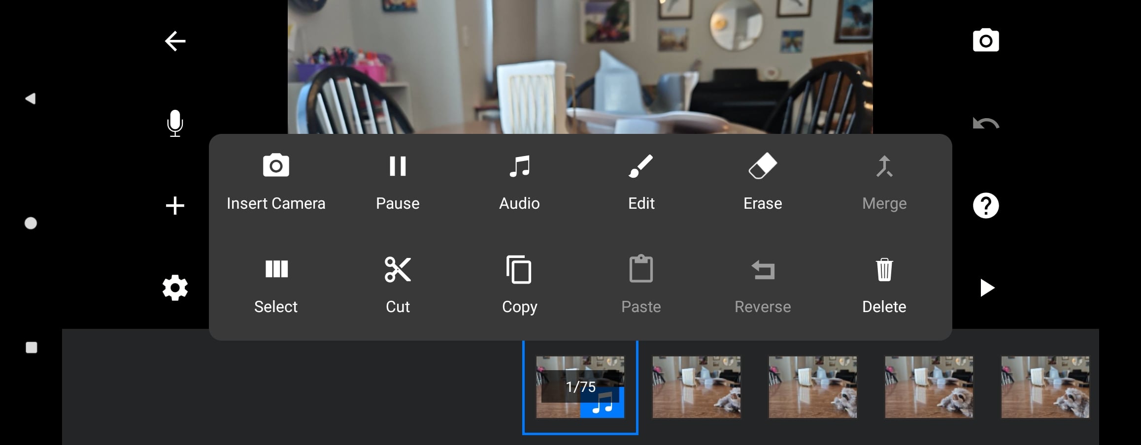 Screenshot of Stop Motion Studio video editing features panel.