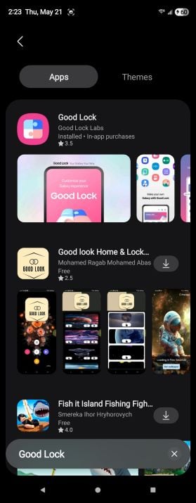 Good Lock search results in Galaxy Store