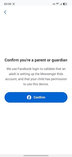 Messenger Kids main chat interface showing the green icon design and sticker and filter options