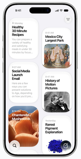 Siri AI conversation history in the new Siri app.