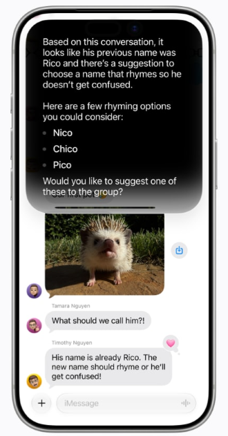 Siri AI in the Messages app.