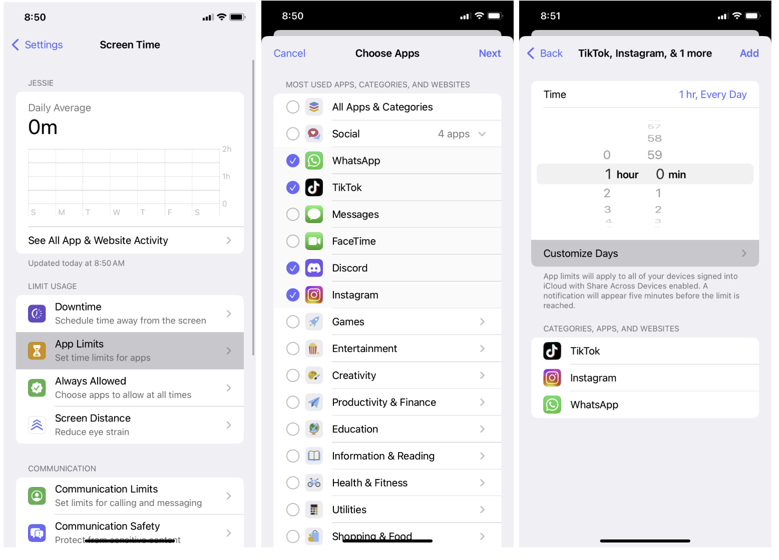 iphone setup on screen time