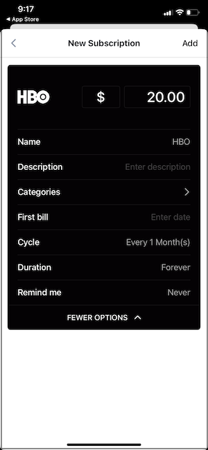 Adding HBO as a subscription in Bobby