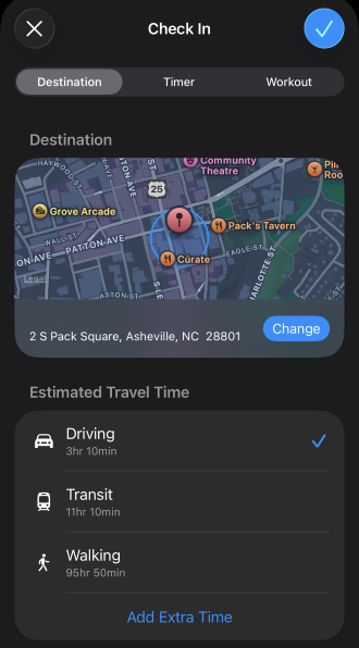 Location Check In setup