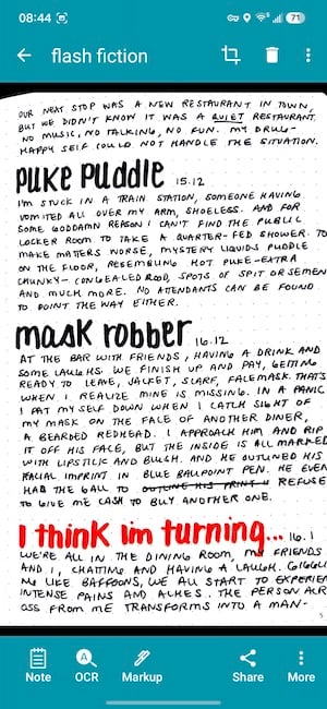 NoteBloc scan sample NoteBloc scanned notebook page sample