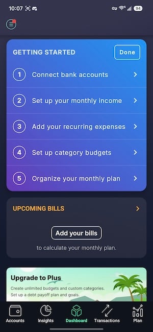 PocketGuard's home screen shown on a smartphone