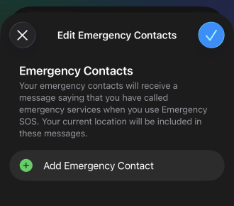 Adding an emergency contact in the Health app on iPhone