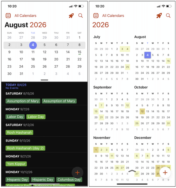 Screenshot adding an event to Fantastical.