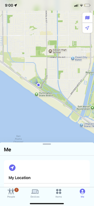 Find My on my iPhone.
