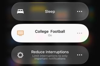 Enabling a custom Focus Mode for sports on iPhone