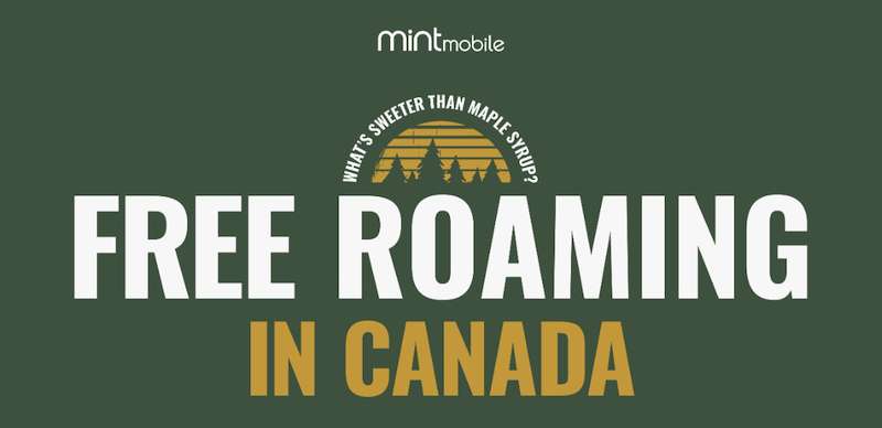 Image of Mint Mobile’s Free Canada data roaming banner