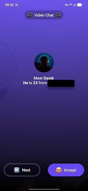 Screenshot of Monkey app scanning for matches