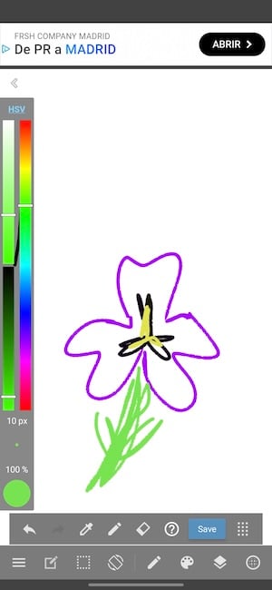 Orchid sketch drawn in MediBang Paint