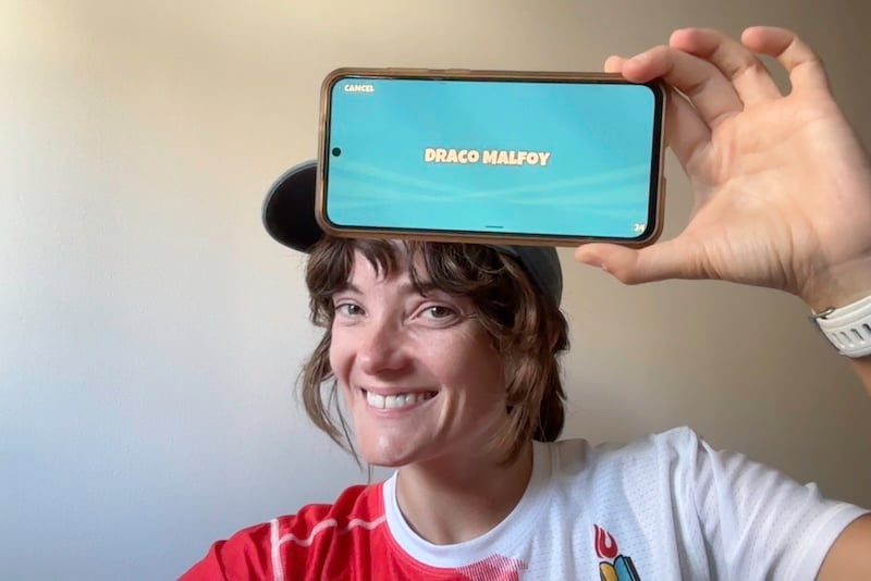 Jessica Santero playing trivia and game night apps