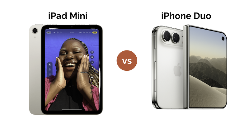 Image comparing the camera on the iPad Mini and iPhone Duo
