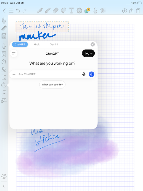 Screenshot of the ChatGPT integration in the CollaNote toolbar.