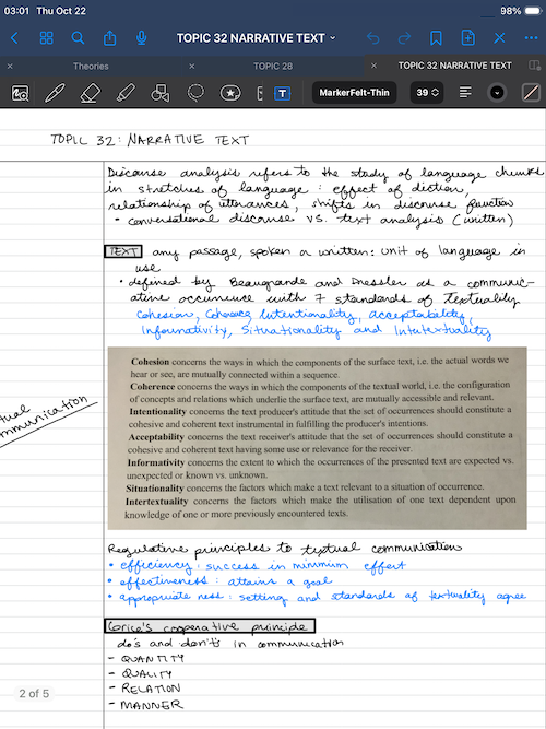 Goodnotes notebook page with an inserted image next to handwritten notes