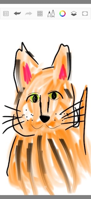 A badly sketched image of a cat