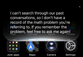 Siri AI saying it can't search its own conversations in the Siri app