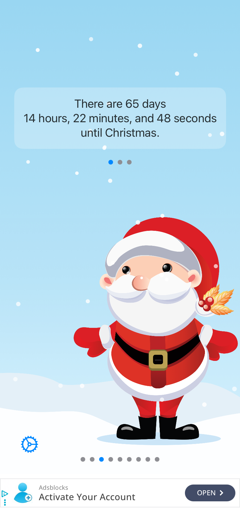 Screenshot of the Santa character.