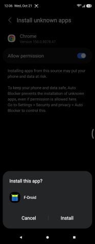 Android "Install unknown apps" screen with an "Install this app?" prompt
